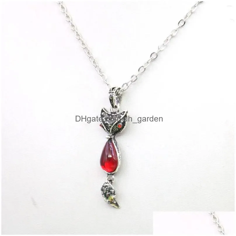 chains 13x21mm natural cats eye stone red jades crystal women accessory girls ornaments alloy o chian fashion jewelry making design