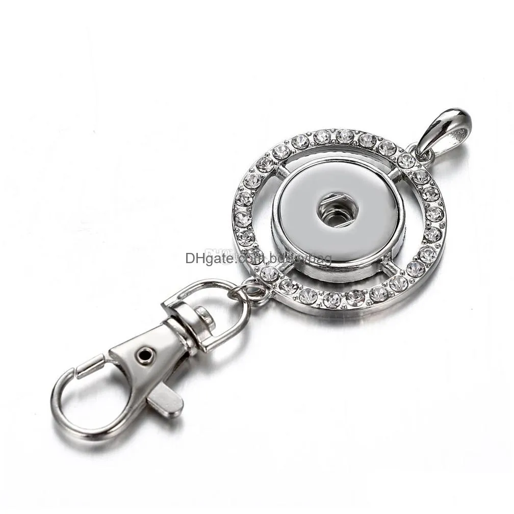 noosa snap button jewelry snap keychains beautiful crystal 18mm snap keychains lanyard key ring holder for women female