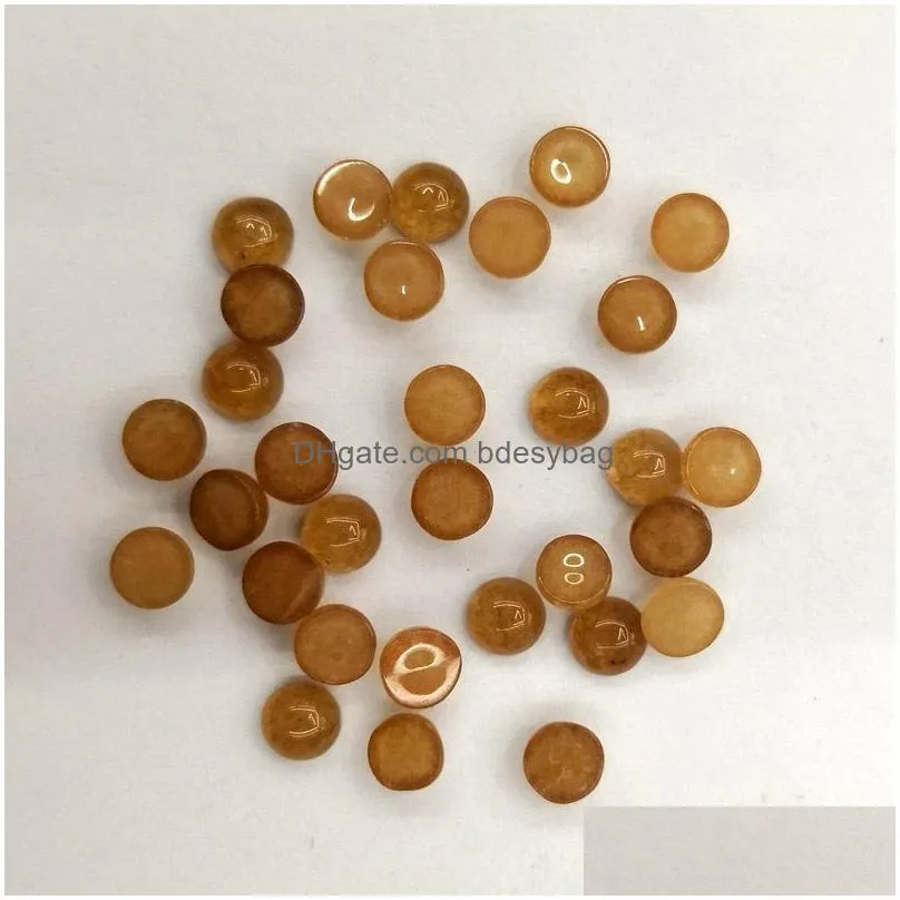 4mm flat back quartz loose stone round cab cabochons chakras beads for jewelry making healing crystal wholesale