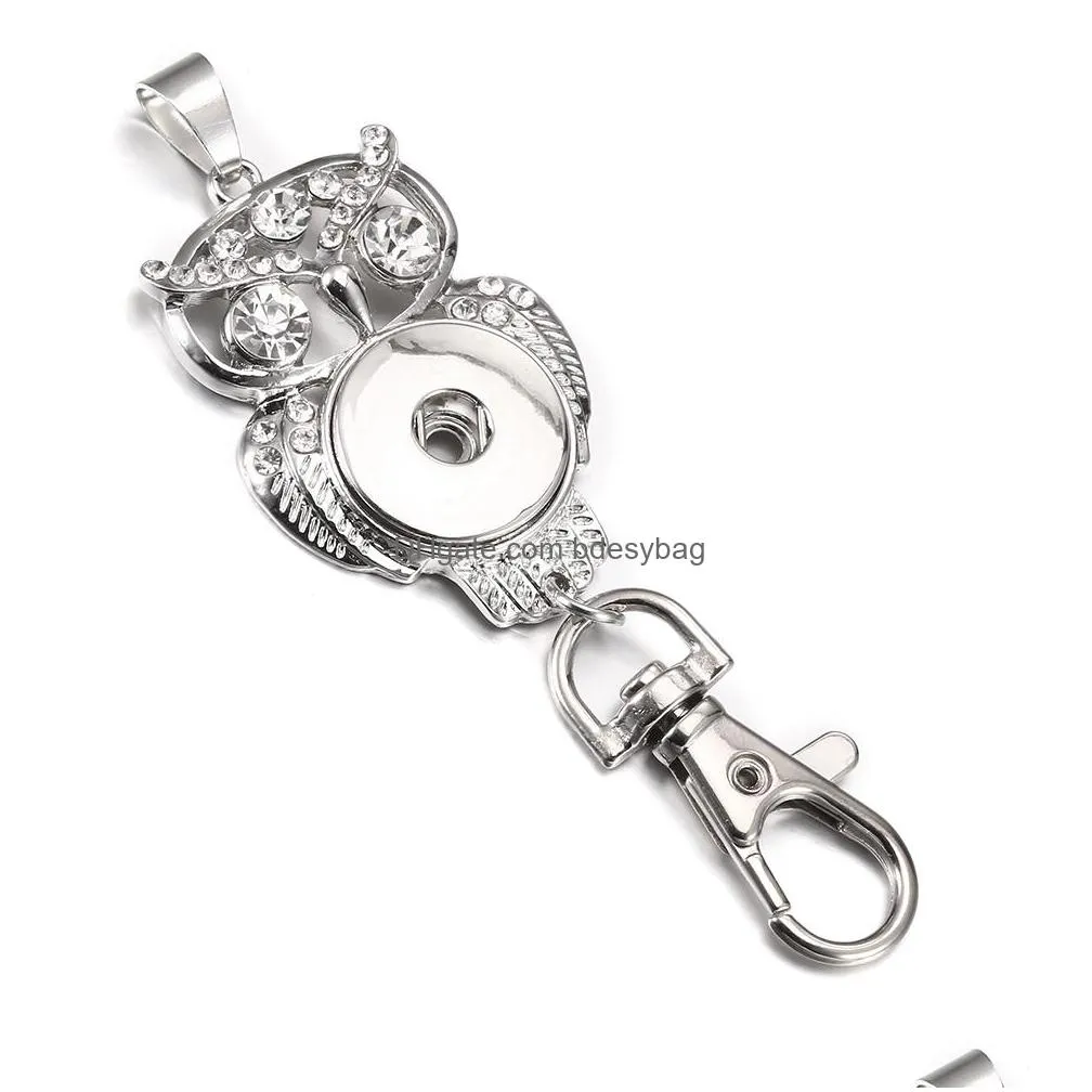 noosa snap button key rings jewelry beautiful gold snap keychains crystal 18mm snaps buttons lanyard keyring for women