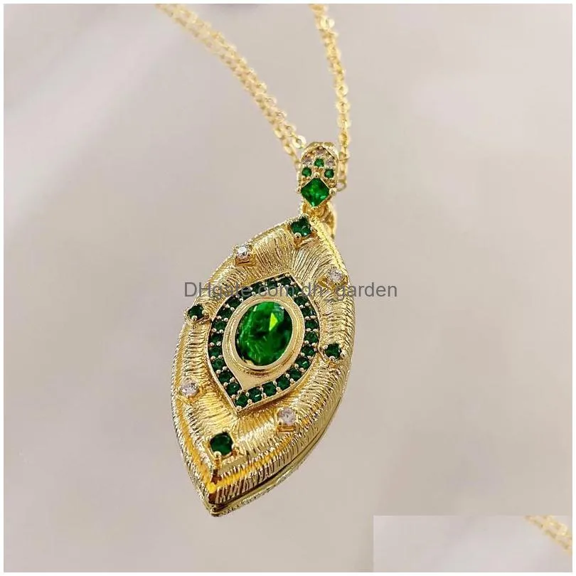 chains italian brushed craft devils eye pendant necklace french jewelry set simulation emerald earrings open rings women