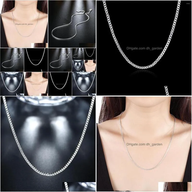 chains 10pcs 925 sterling silver fine 2mm box chain necklace for man women 1624 inches fashion party wedding accessories jewelry