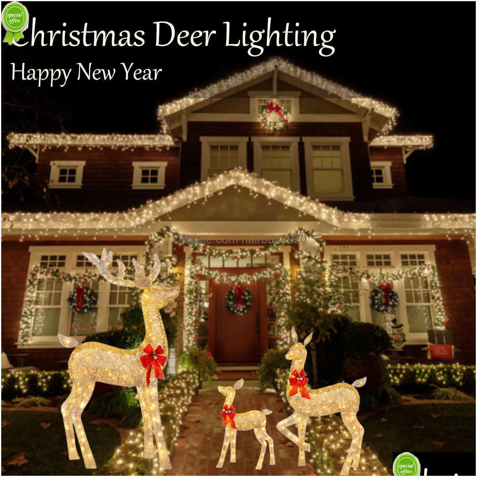 christmas reindeer elk led light decoration luminous sculptures garden lawn outdoor yard ornaments christmas decor