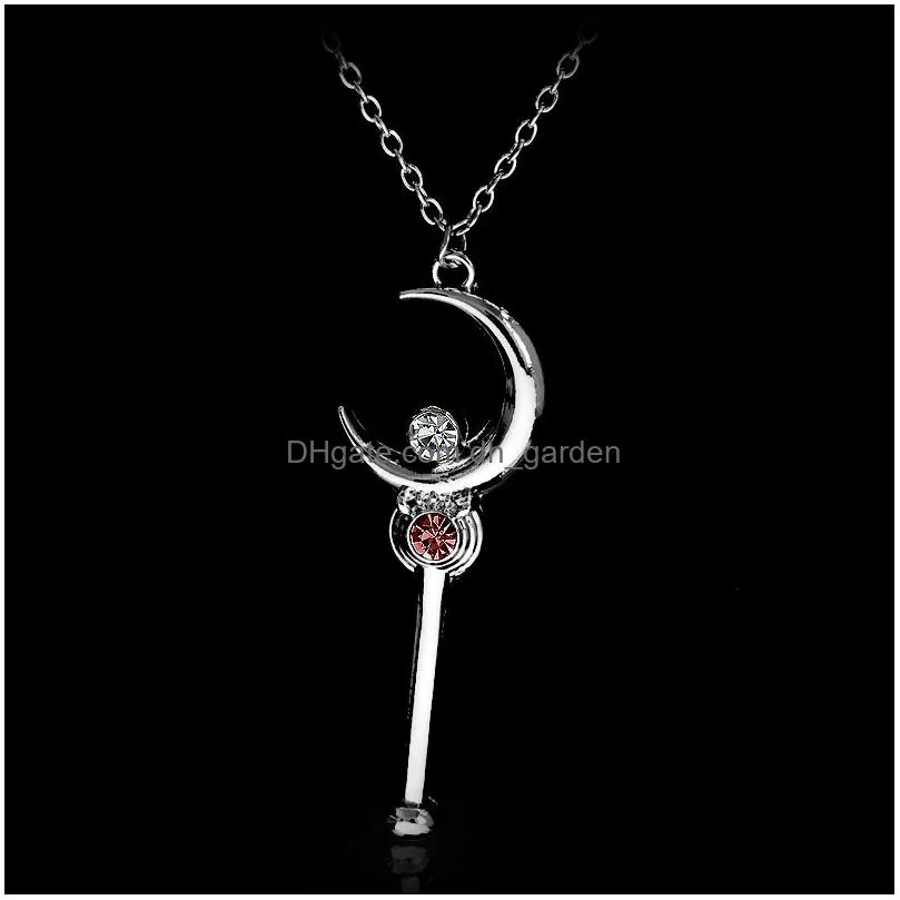 chains star moon necklace anime jewelry accessories girl pendant neclace gift for daughter kids colar
