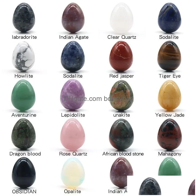 mini 20mm egg shaped stone natural healing crystal mascot massage accessory minerale gemstone reiki home decoration mki wholesale