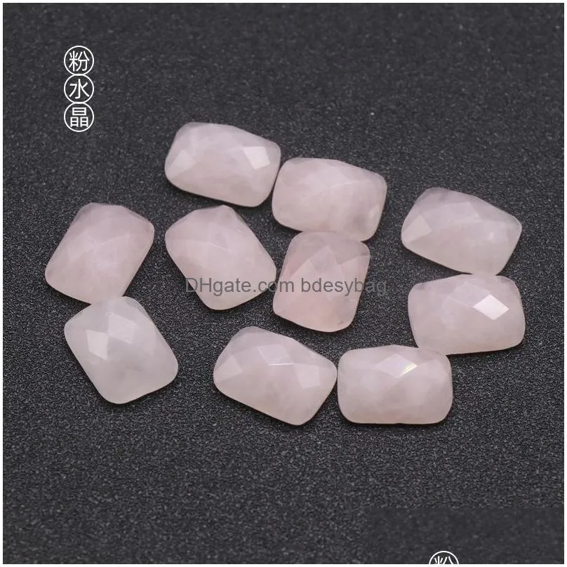12x16mm flat back assorted faceted rectangle loose stone cab cabochons beads for jewelry making wholesale