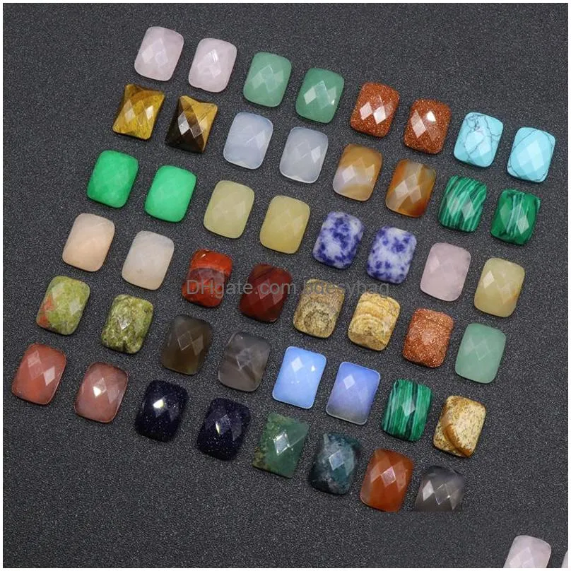 12x16mm flat back assorted faceted rectangle loose stone cab cabochons beads for jewelry making wholesale