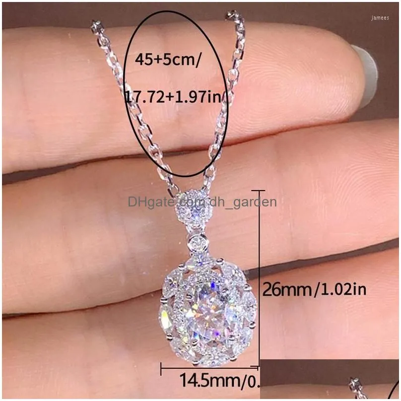 chains style modern silver color wedding zircon pendant necklace for bride accessories womens fashion jewelry