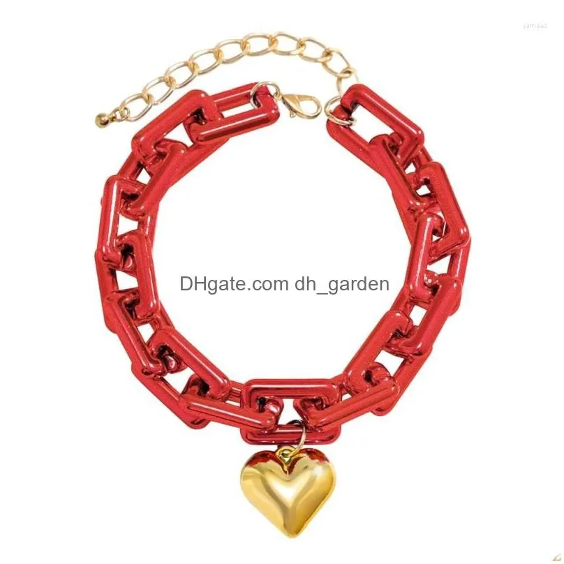 pendant necklaces f19d heart love chain women ccb material