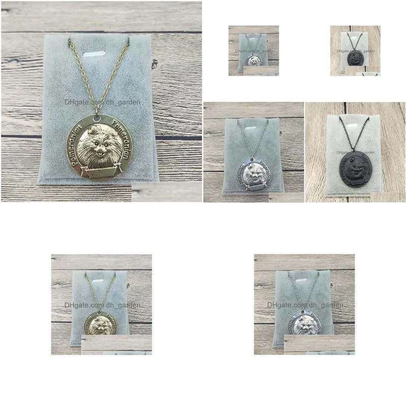 pendant necklaces vintage retro pomeranian necklace high quality women dog jewelry