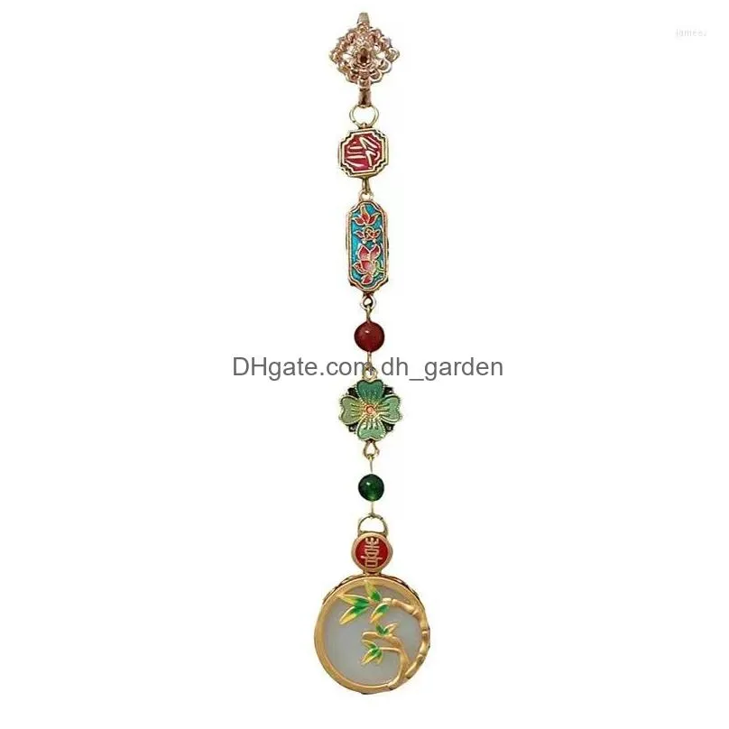 pendant necklaces copperplated gold inlaid imitation hetian jade retro chinese cheongsam lappet highgrade bamboo joint female han