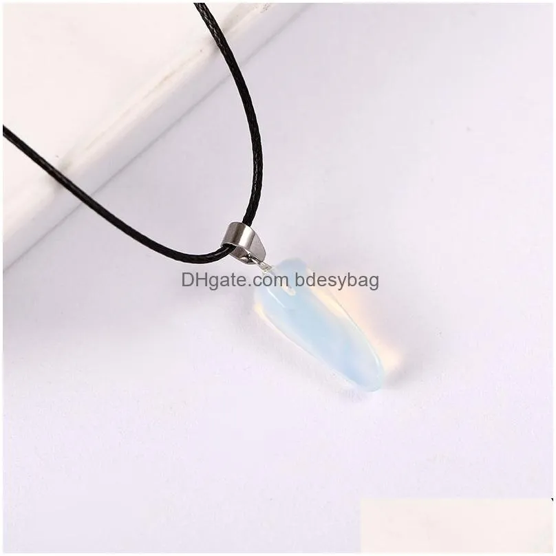 natural stone cusp hexagon prism pendant crystal necklace healing reiki hangings quartz craft wholesale