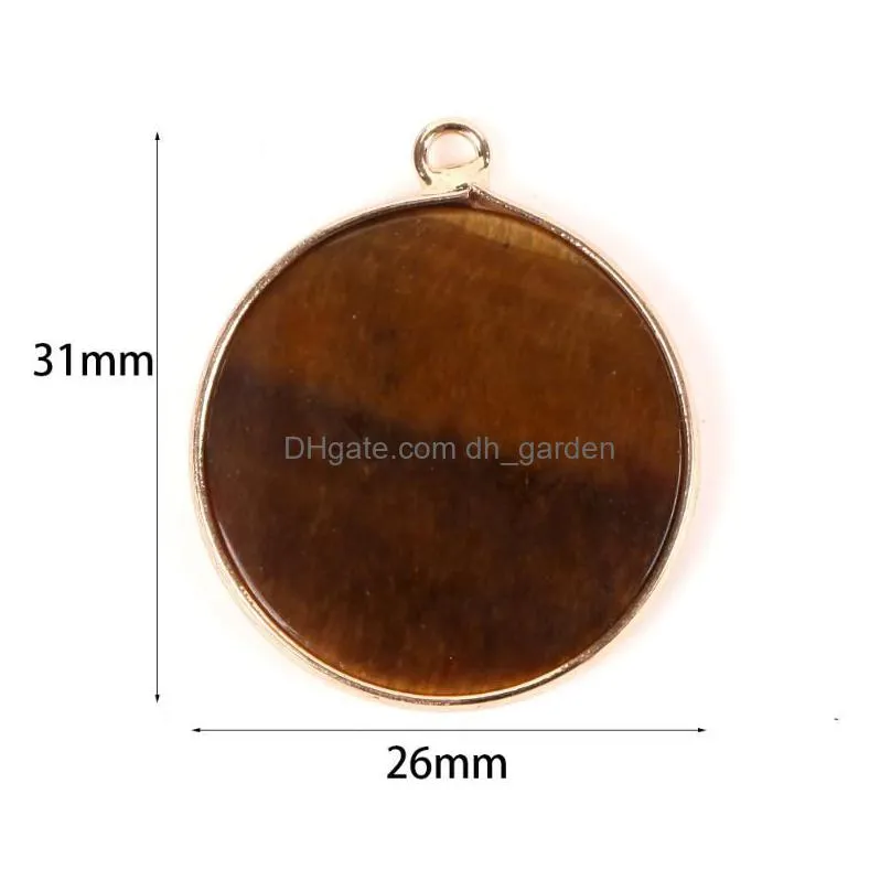 pendant necklaces natural stone charms drop round shape pendants for jewelry making diy crafts necklace earring accessories handmade