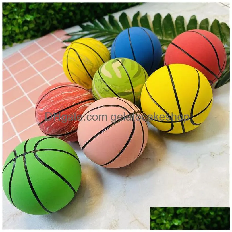 100pcs/lot novelty items 6cm super high elasticity mini rubber basketball decompression hollow patting ball childrens toys mini model