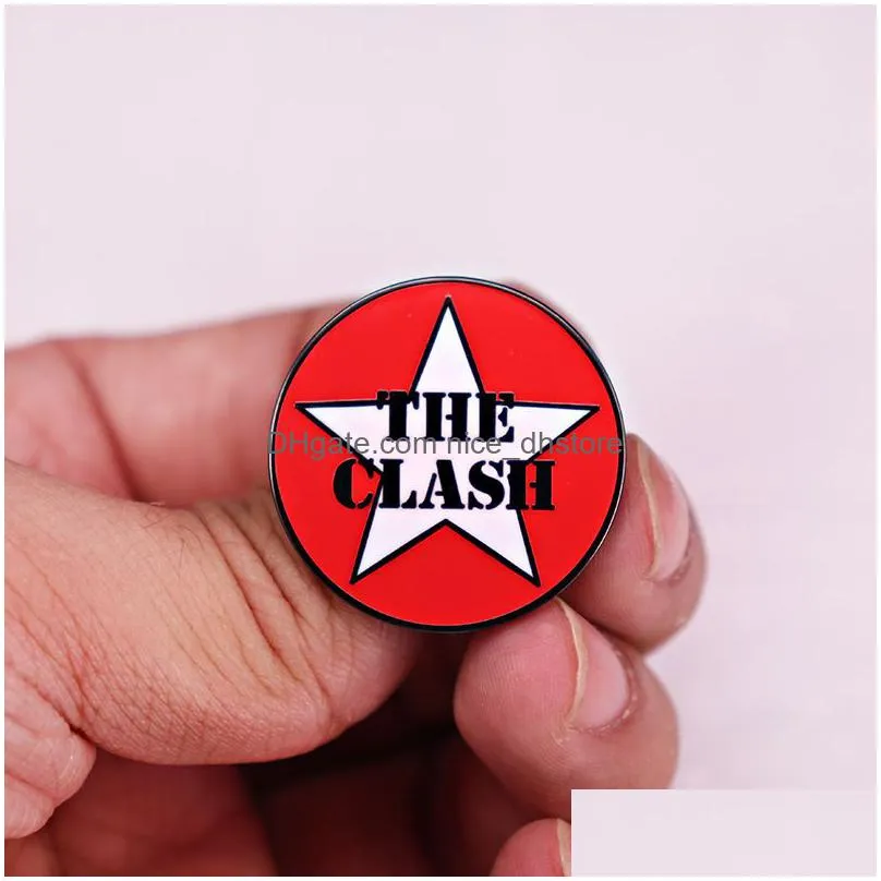 the clash brooch british punk rock band brooch badge schoolbag accessories pin