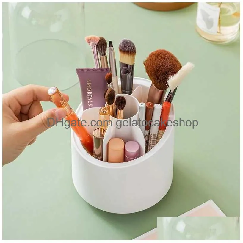 360rotating makeup organizer make up brush holder for cosmetic storage box lipstick eyeshadow pencil eye shadow organizer
