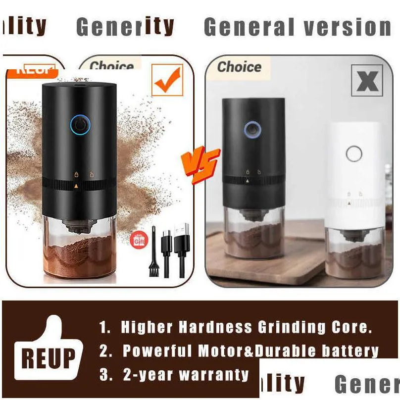 coffee grinder typec usb charge professional ceramic grinding core coffee beans mill grinder upgrade portable electric