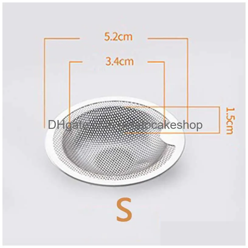  s/m/l to the stainless bath hair catcher stopper shower drain hole filter trap kitchen metal sink filter