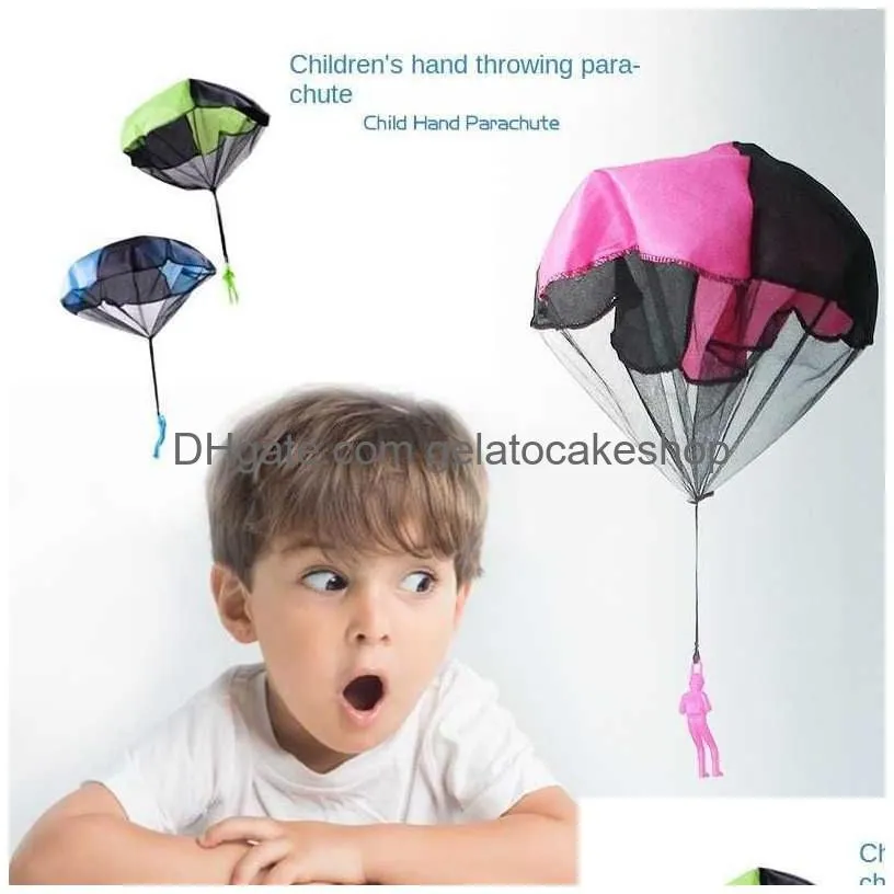  hand throwing parachute kids outdoor funny toys game play toys for children fly parachute sport with mini soldier