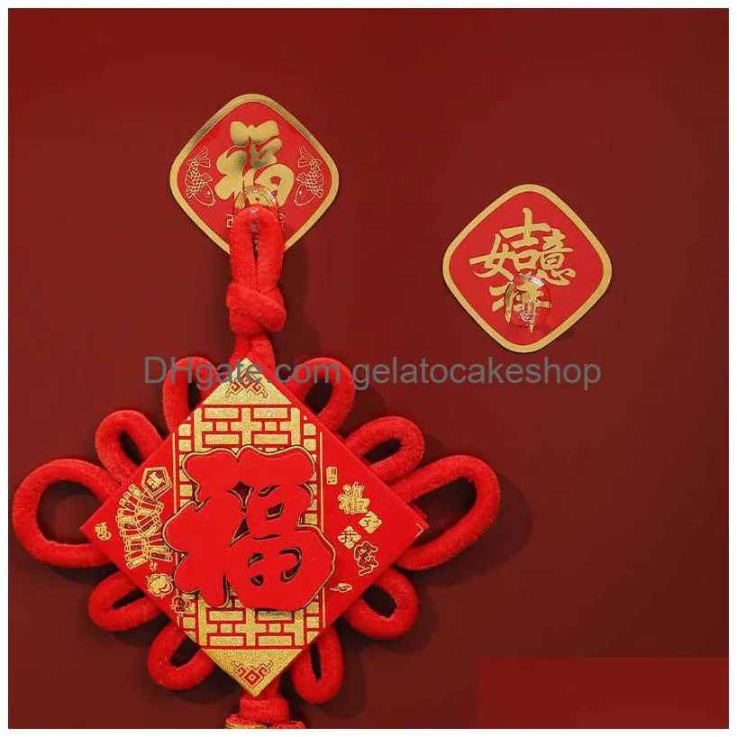  10pcs chinese style festive and lucky blessing year without punching hook originality beautiful multipurpose hook