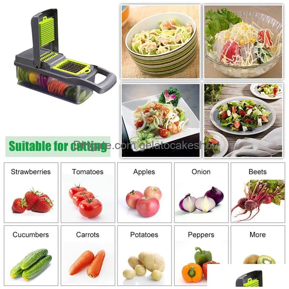 multifunction vegetable cutter tools steel blade potato slicer fruit peeler dicing blades carrot cheese grater chopper kitchen gadgets