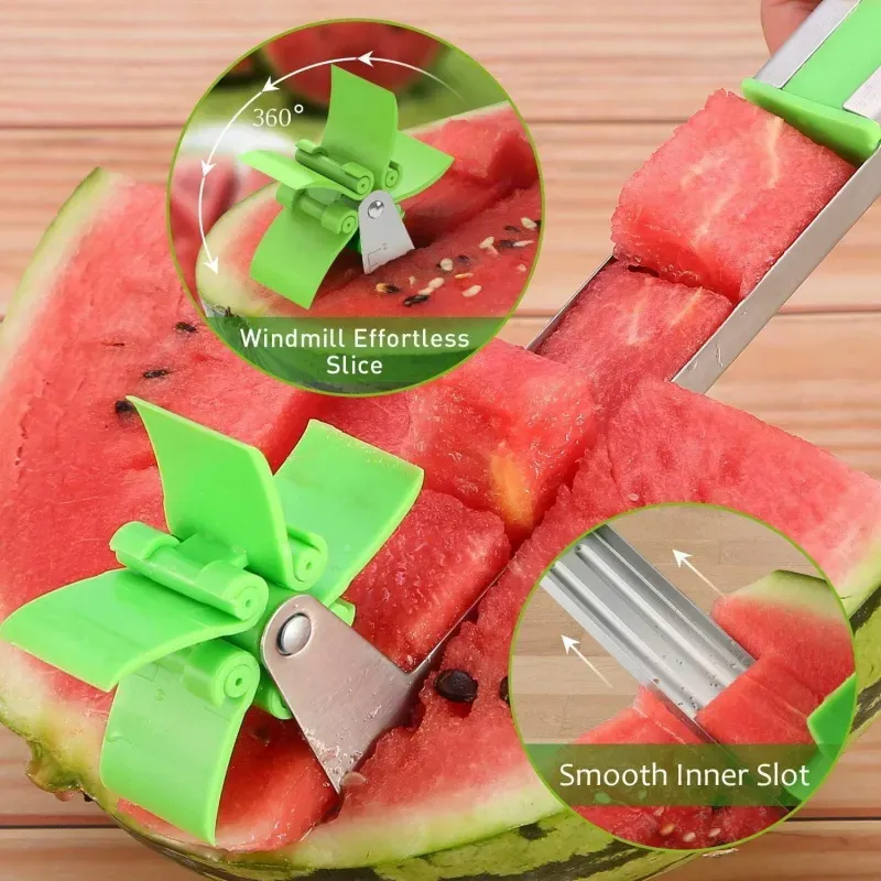  watermelon cutter windmill design cut quickly watermelon salad fruit slicer cutter tool washable kitchen gadgets stainless steel