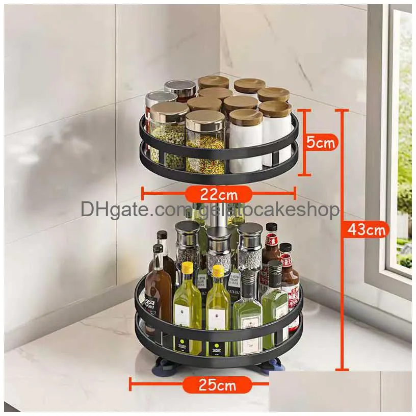 360 rotating spice jar glass organizer multifunctional condiment shelf kitchen salt flavor container flavouring tank shelf