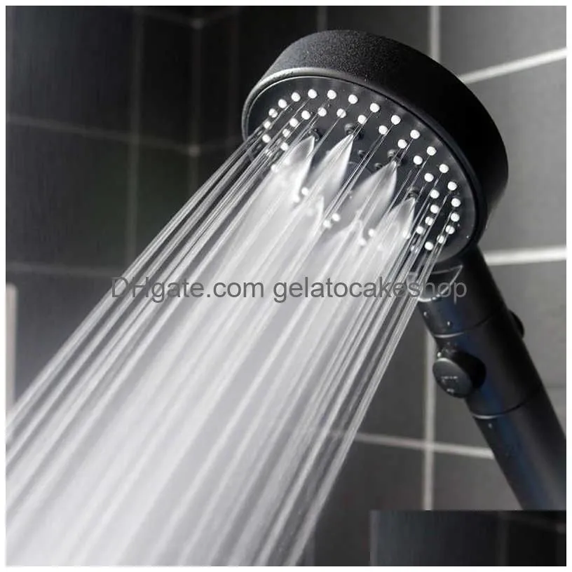  shower head water saving black 5 mode adjustable high pressure shower onekey stop water massage eco shower bathroom accessories