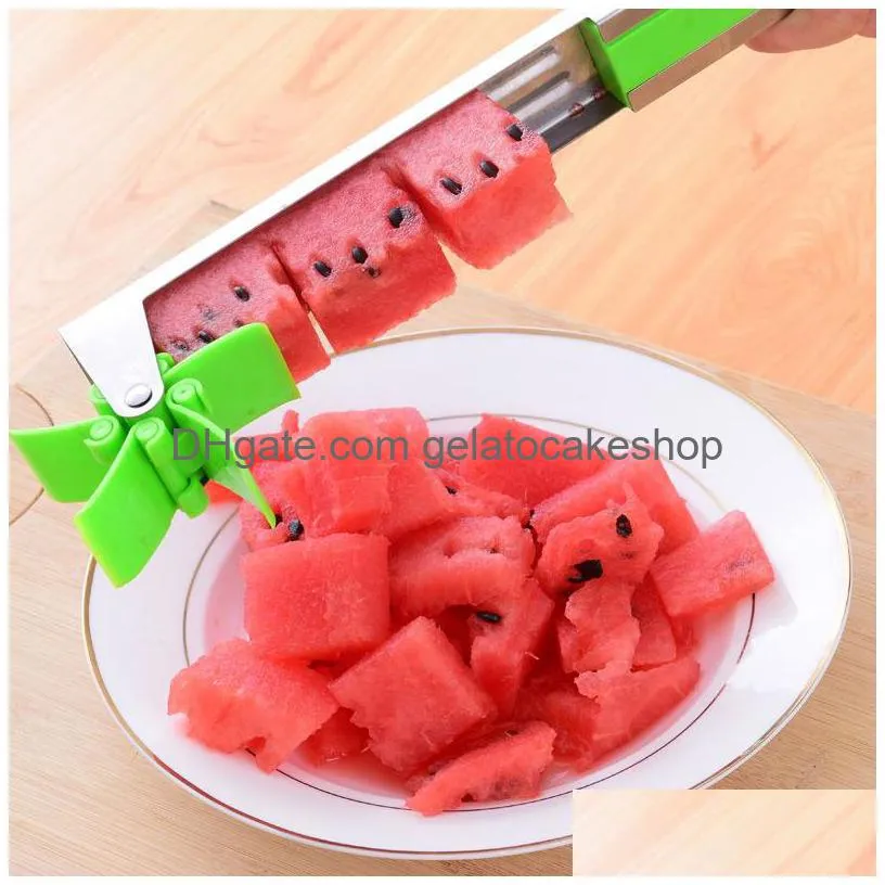  watermelon cutter windmill design cut quickly watermelon salad fruit slicer cutter tool washable kitchen gadgets stainless steel