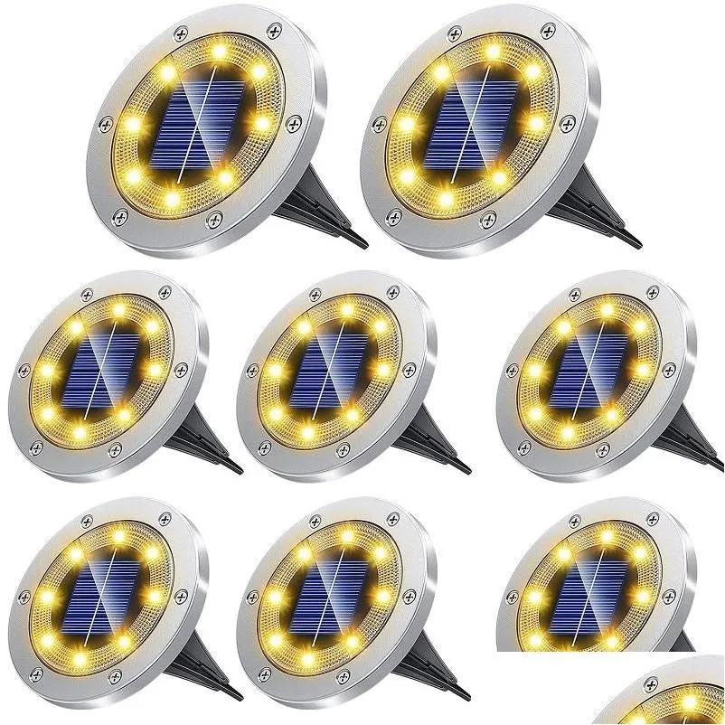 lawn lamps led solar garden lights updated version 304 stainless steel ground light waterproof underground for pathway