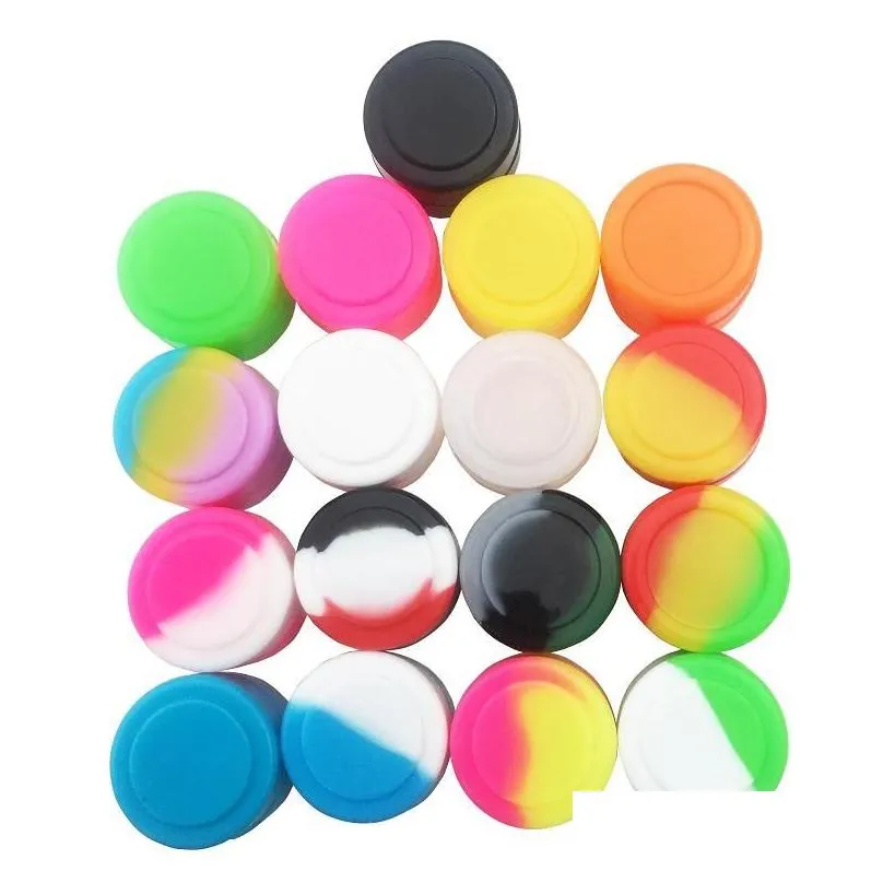nonstick 2ml round silicone dabs wax container jars dry herb fda silicon box vaporizer for concentrate waxs oil containers 1000pcs/lot