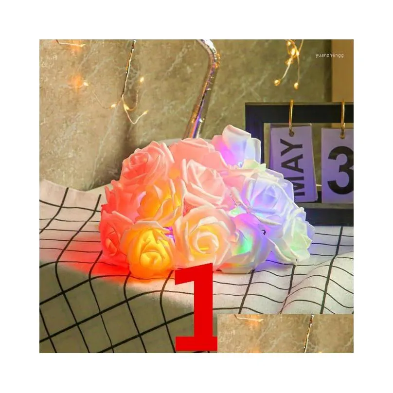 strings led rose battery lamp simulation flower festival string box