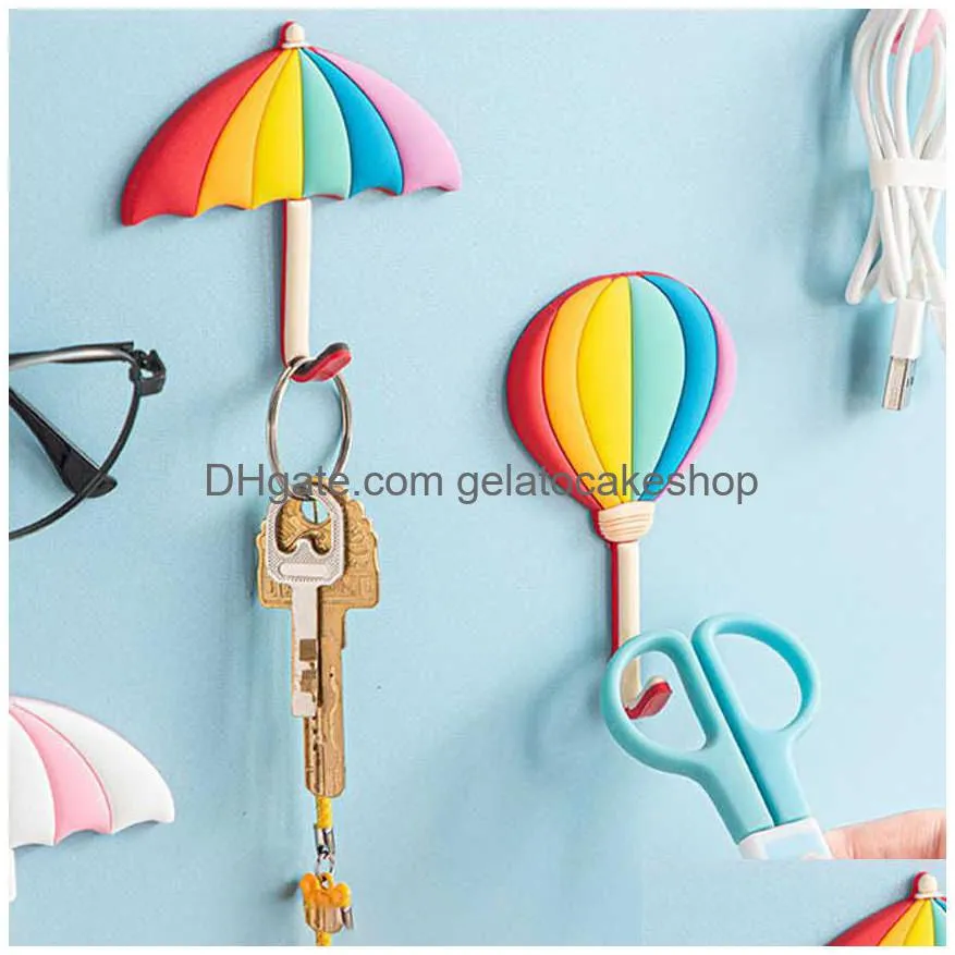 hand ins rainbow wall decor hooks adhesive key pocket fabric clothes rack waterproof bathroom towel rack various colours nonmarking adhesive storage