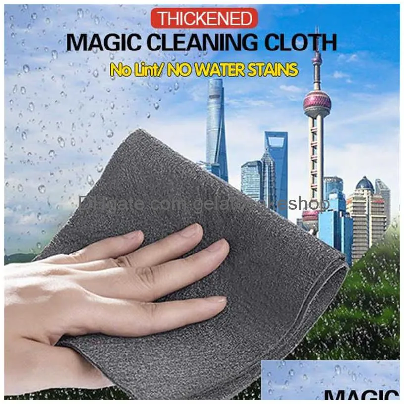 5pcs thickened magic cleaning cloth no trace clean wipe microfiber absorbent dish cloth tableware rag for kitchen bathroom car