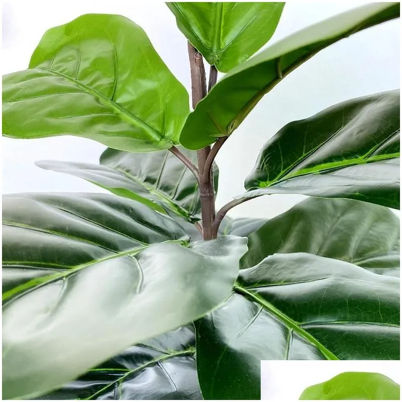 artificial fiddle leaf fig tree twig faux ficus lyrata plants greenery for home office decoration no pot included decorative flowers 