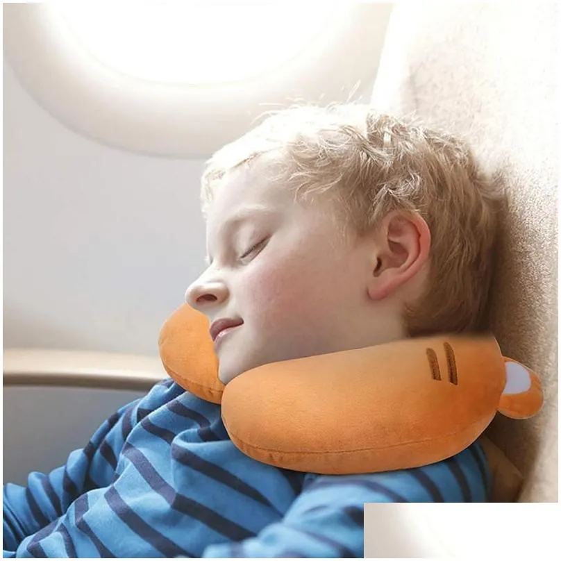 pillow cartoon kids ushaped plush neck nap lunch break cervical travel pillows for children
