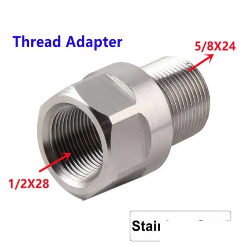 stainless steel thread adapter 1/228 m14x1 m15x1 to 5/824 muzzle device hjh