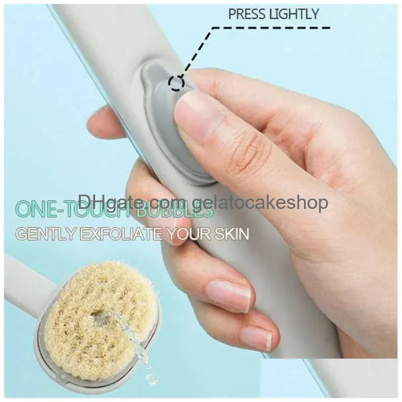 cleaning tools bath brush long handle back body shower brushes sponge scrubber brush remove dirt massager bathroom accessories