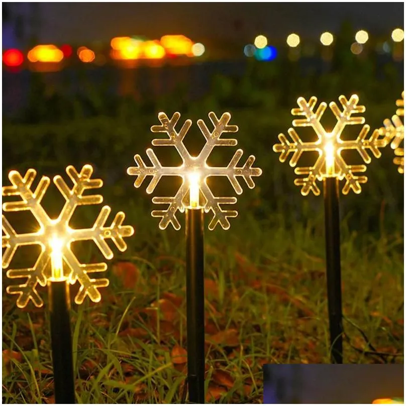 lawn lamps led christmas decorative lights solar garden ground lamp snowflake star tree for yard pathway
