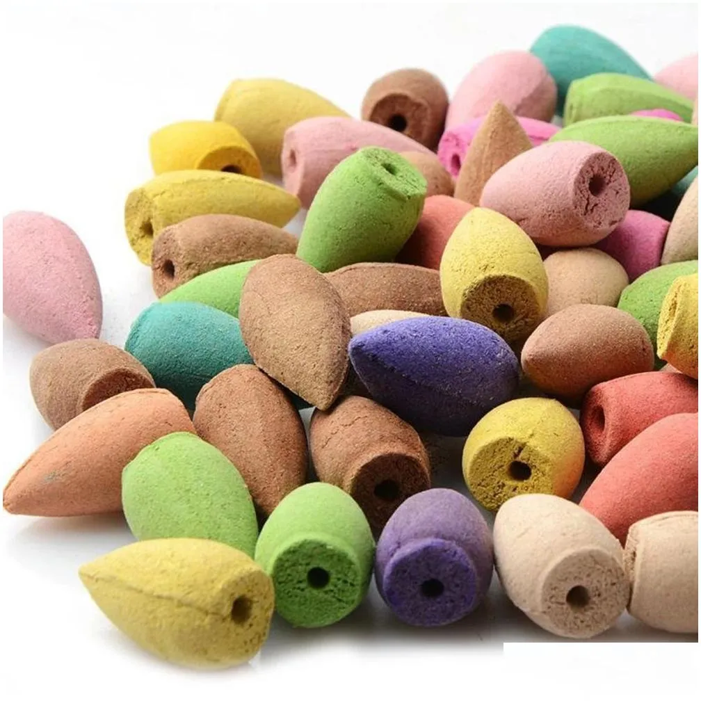 25pc/box backflow cone incense fragrance lamps natural plant cones incense indoor office aromatherapy sandalwood lavender jasmine fy2704