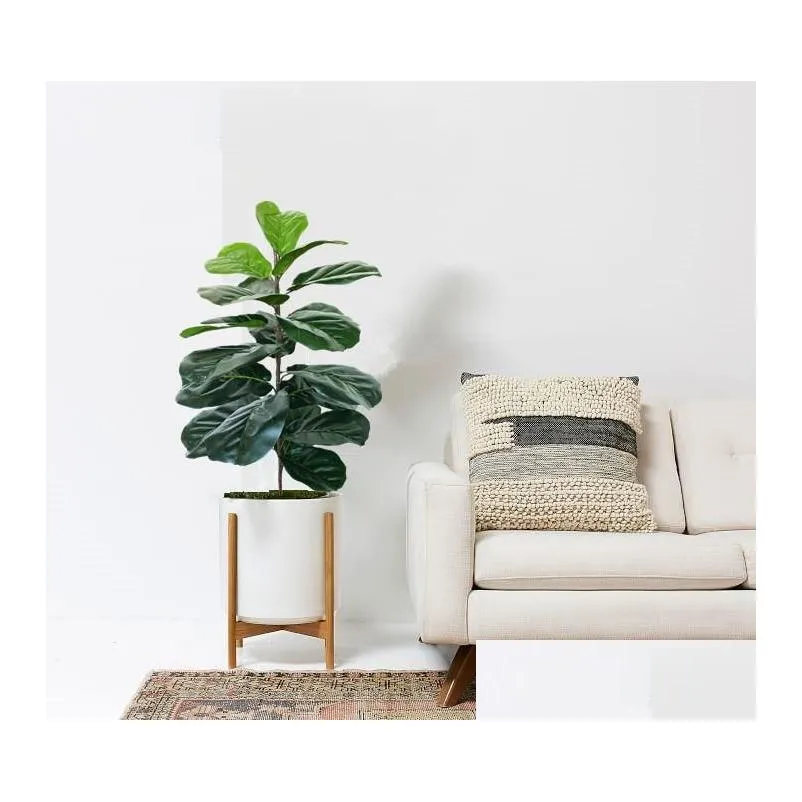 artificial fiddle leaf fig tree twig faux ficus lyrata plants greenery for home office decoration no pot included decorative flowers 