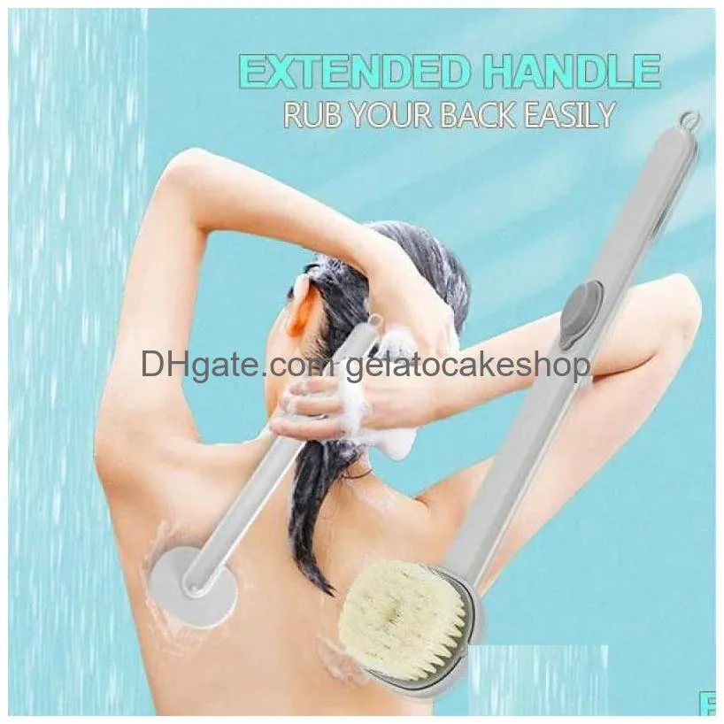 cleaning tools bath brush long handle back body shower brushes sponge scrubber brush remove dirt massager bathroom accessories