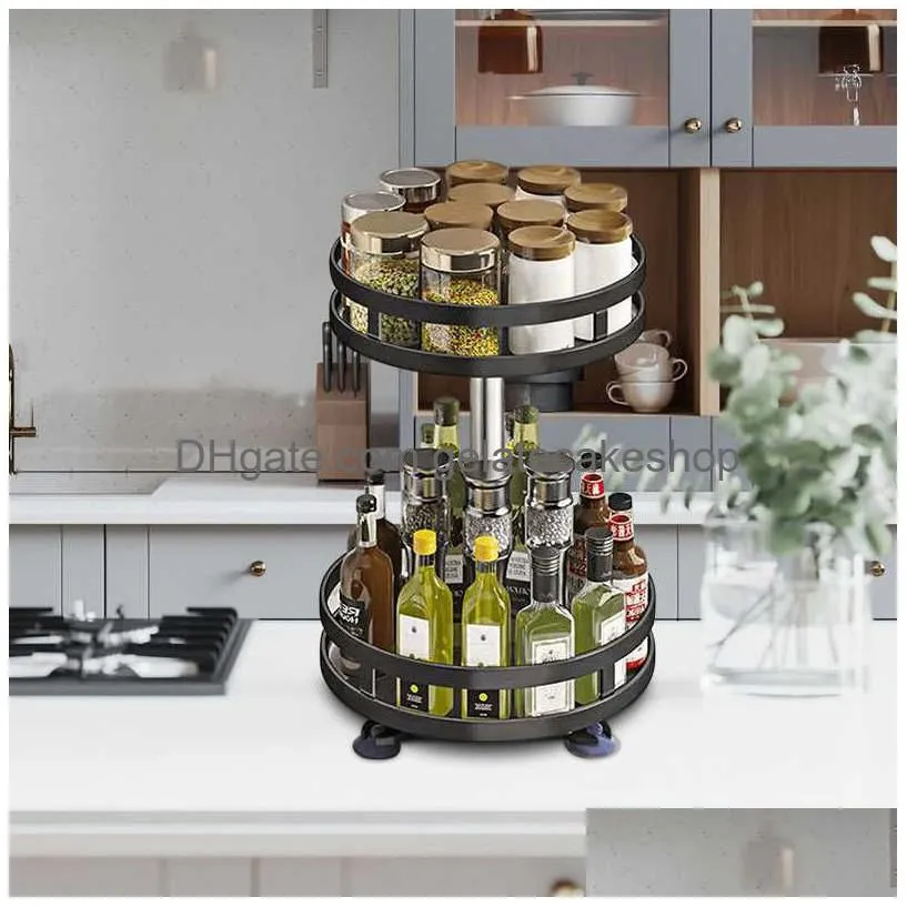 360 rotating spice jar glass organizer multifunctional condiment shelf kitchen salt flavor container flavouring tank shelf