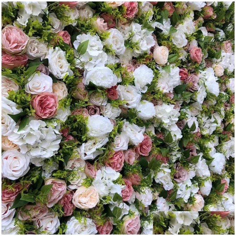 artificial flower wall panels pink rose white hydrangeas and greenly fake flowers gypsophila with event gy857 decorative wreaths