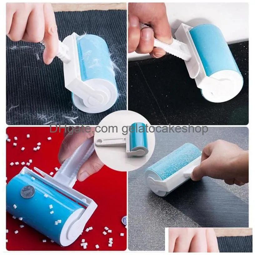 universal washable clothes hair sticky roller reusable portable home clean pet hair remover sticky roller carpet bed sofa dust