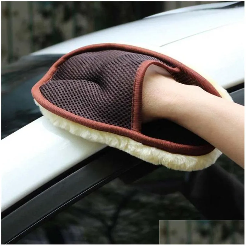 car brush cleaner car washing gloves cleaning brush wool soft dash dust cleaner for car truck rv motorcycle 15x24cm