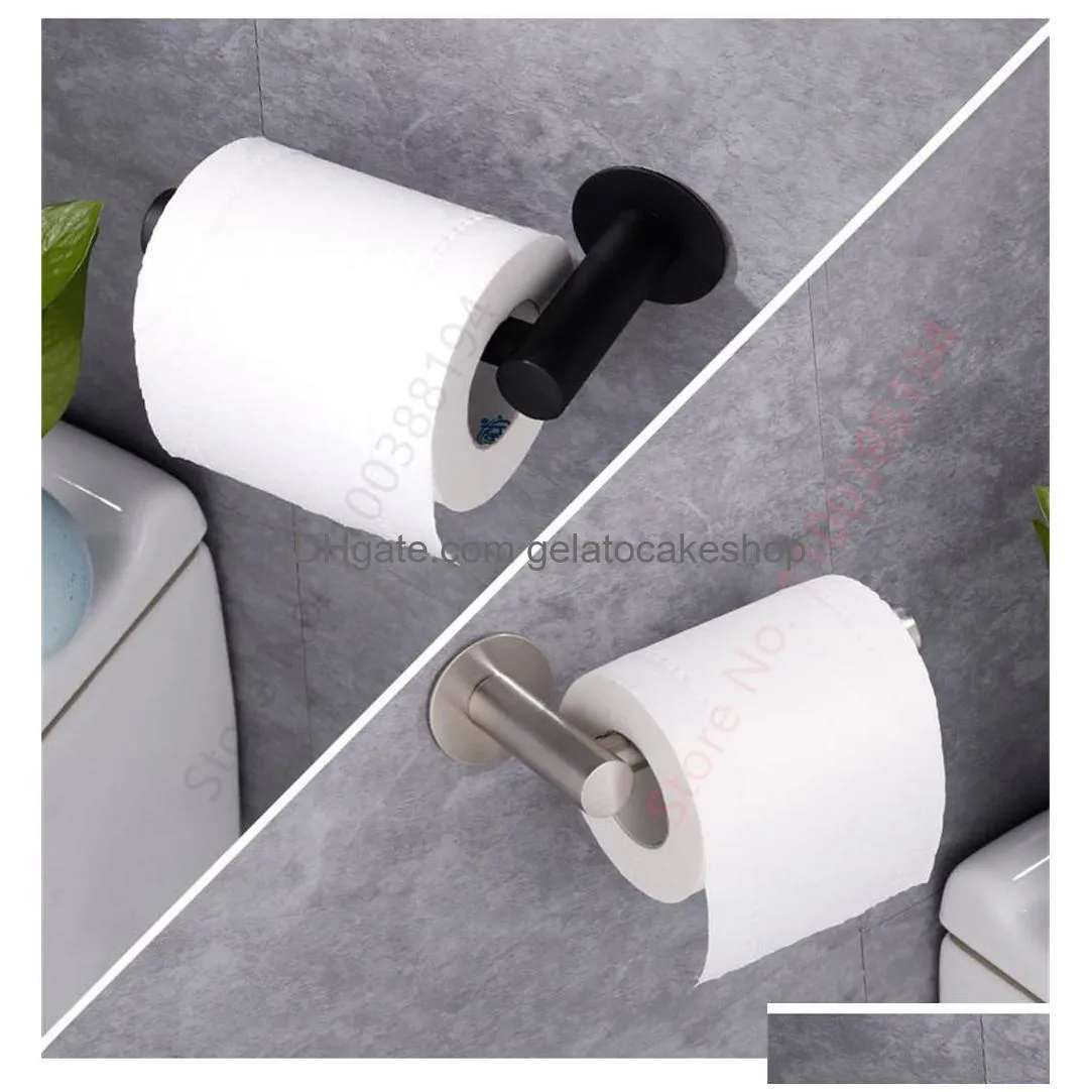 universal stainless adhesive toilet roll paper holder organizer wall mount storage stand kitchen bathroom no drill tissue towel