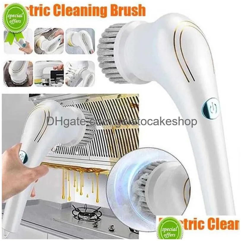 5 in 1 electric cleaning brush handheld kitchen bathroom wash brush waterproof sink clean tool multifunctional bathtub cleaner