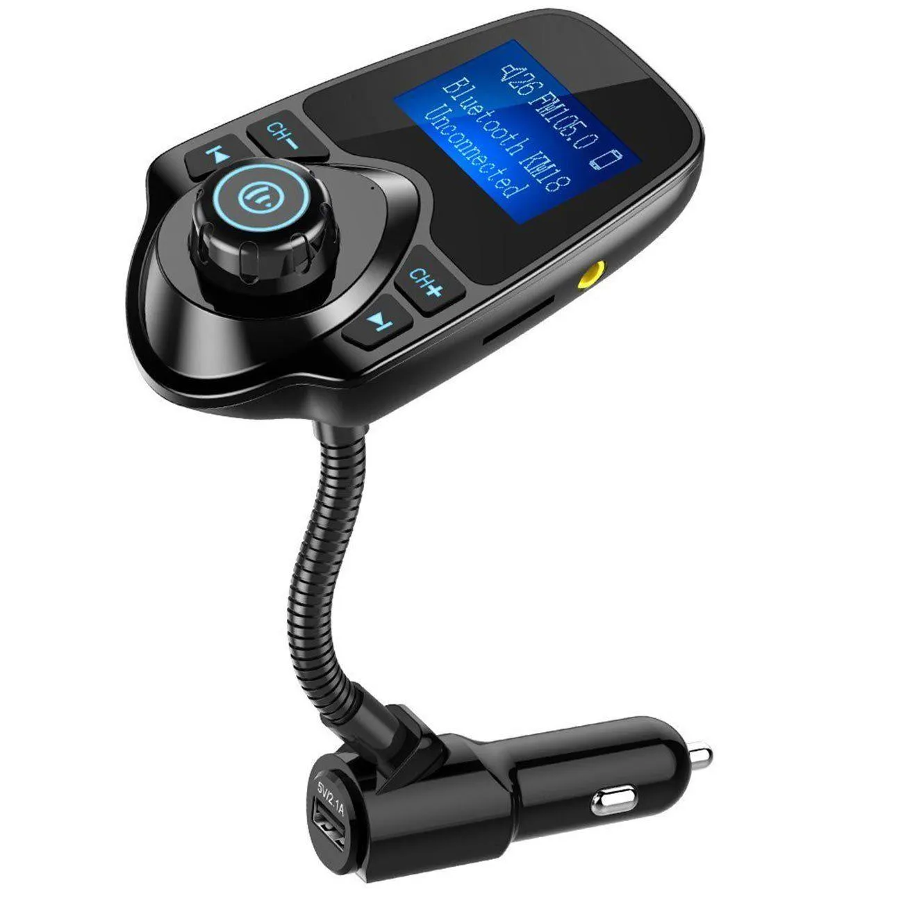 bluetooth car fm transmitter audio adapter receiver wireless hands car kit w 1.44 inch display