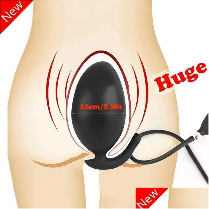  massager go inflatable anal plug dilatator expandable dildo pump silicone huge anus butt prostate stimulator toy for men